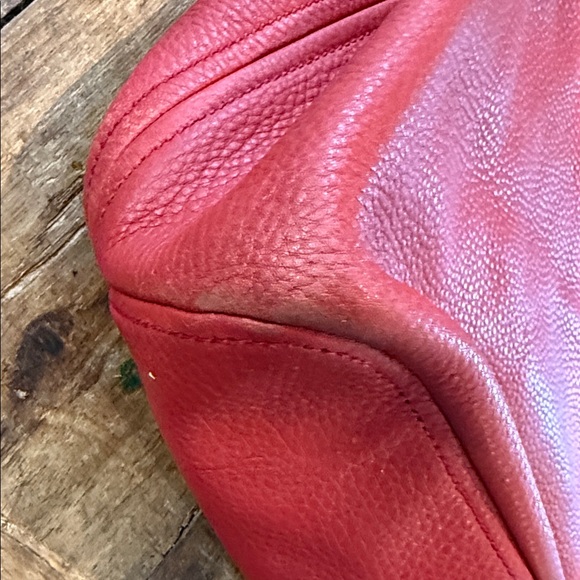 Prada Red Daino Leather Shoulder Hobo style Bag with Gold Hardware - Picture 7 of 16